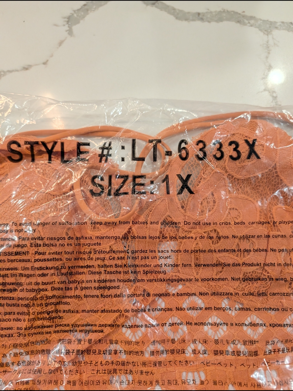 Zenana PLUS 1X 2X Lace Bralette - Butter Orange - Picture 2 of 4